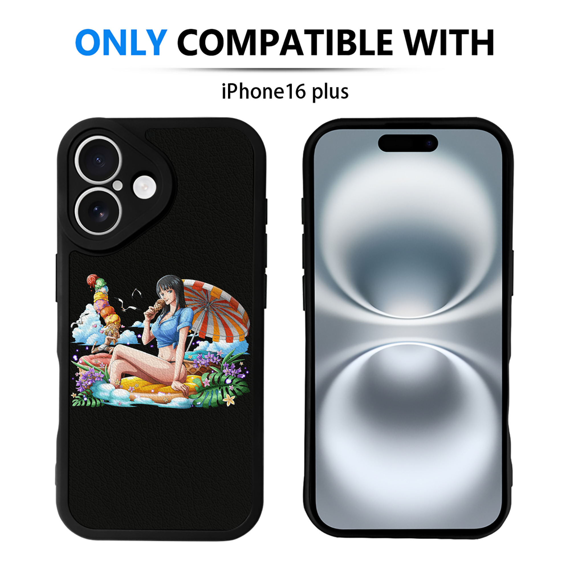 （画像用） ワンピース ニコ・ロビン ONE PIECE Nico Robin 【iPhone 16シリーズ対応】シリコンスマホケース（レザー調） 材質：シリコン